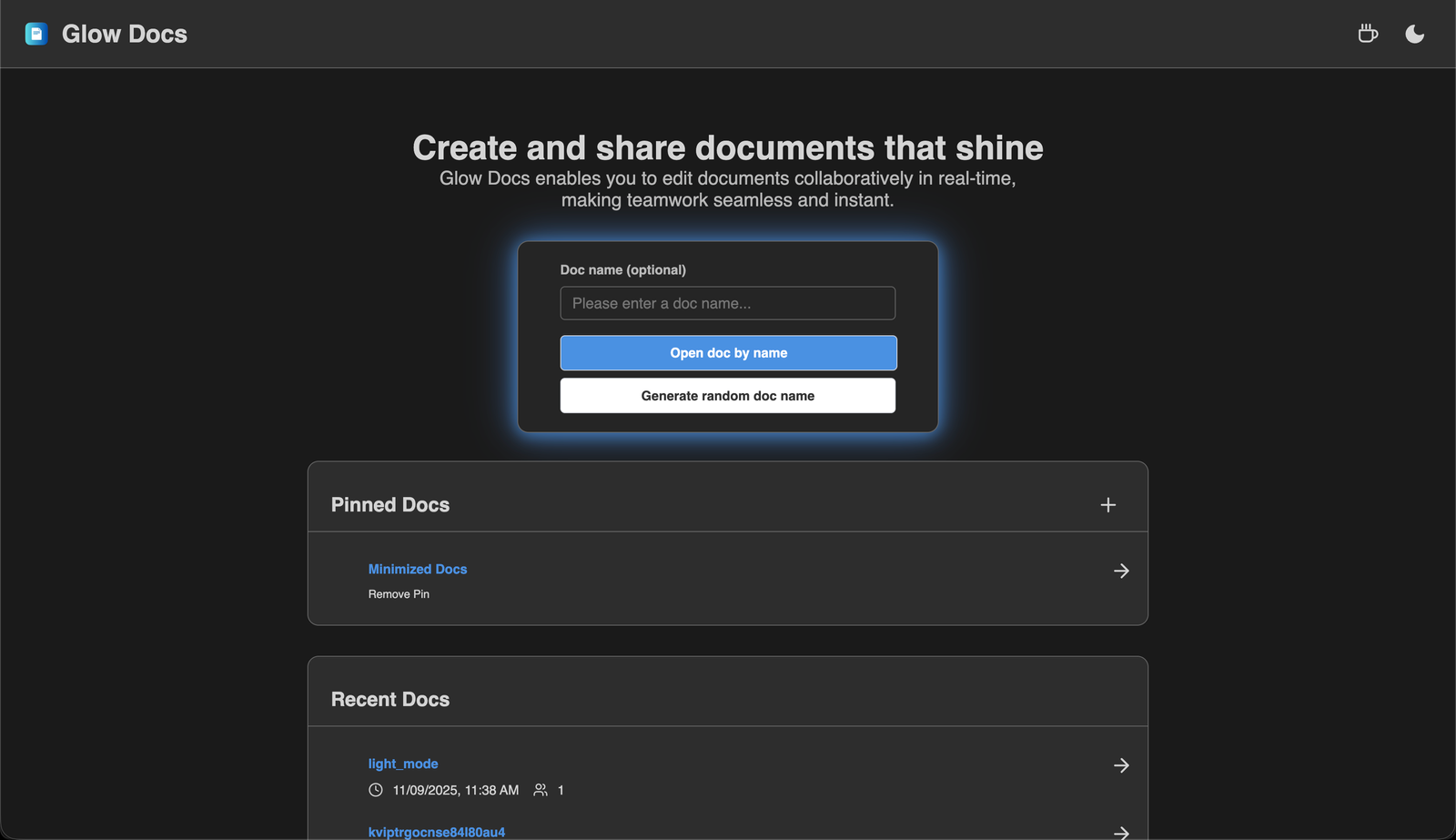 Glow Docs Screenshot 1